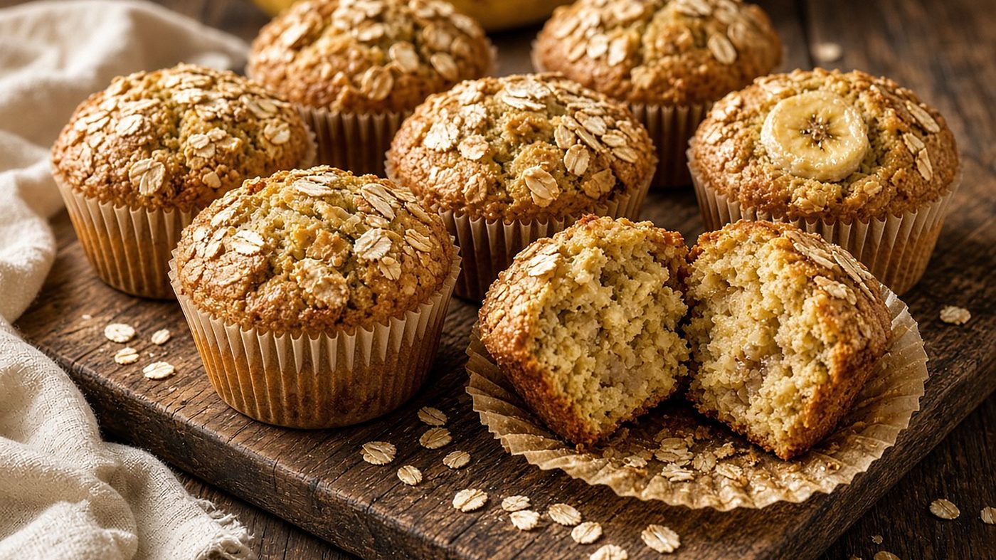 Muffins flocons d'avoine banane