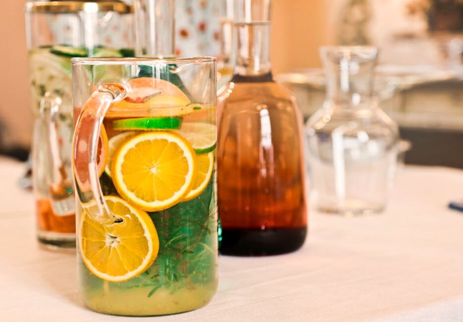 Eau infusée concombre citron