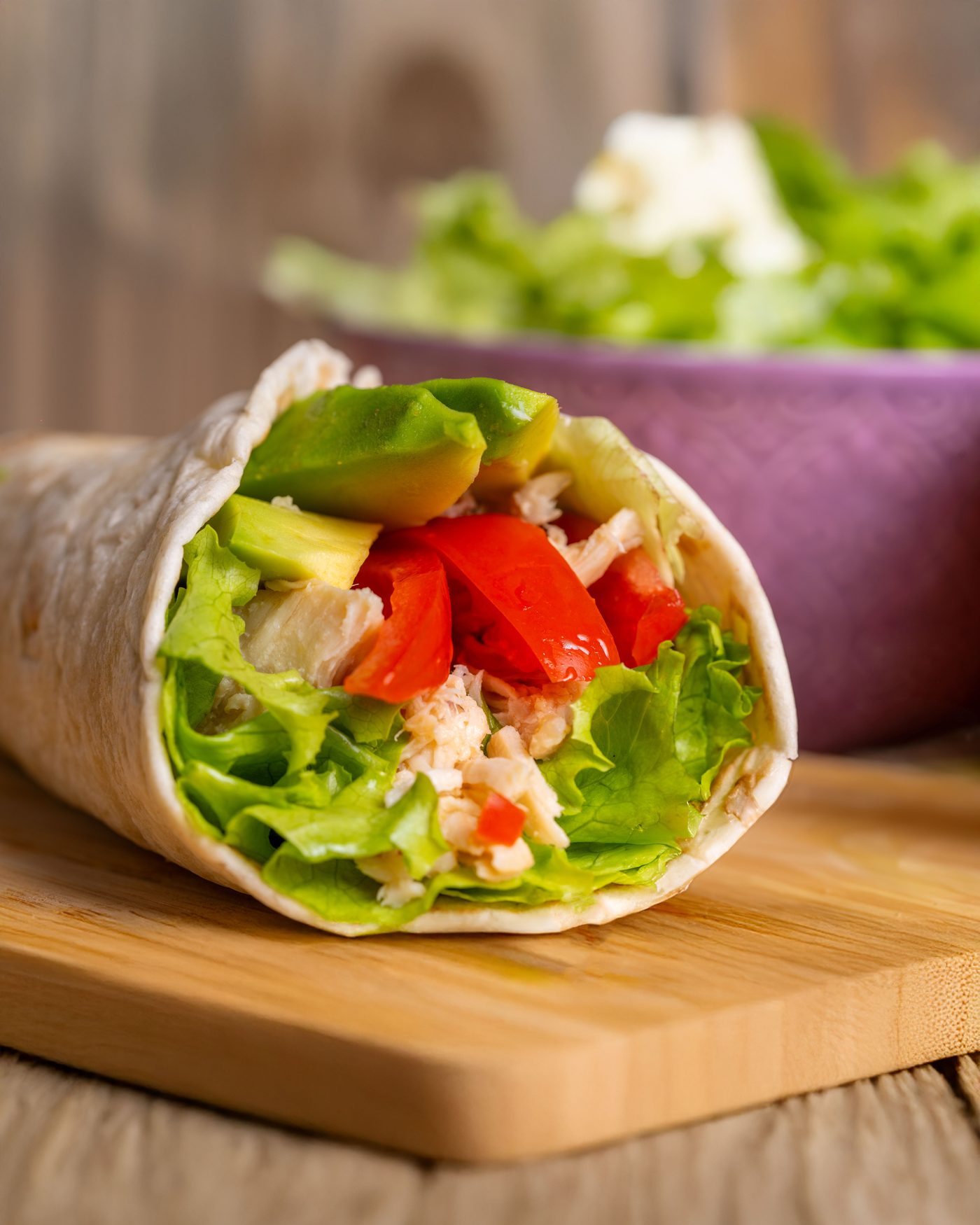 Wrap aux crudités et houmous