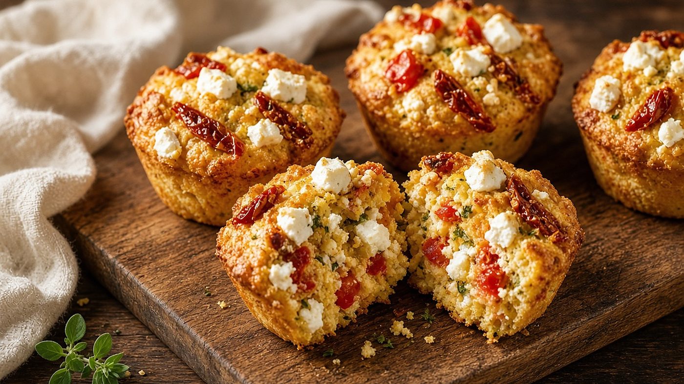 Muffins salés tomate féta