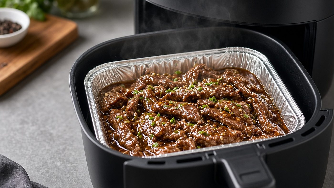 Émincé de bœuf mariné à l'air fryer