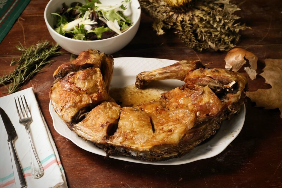 Agneau fermier du Quercy rôti à l'ail