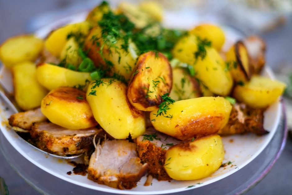 Porc noir de Bigorre rôti aux herbes