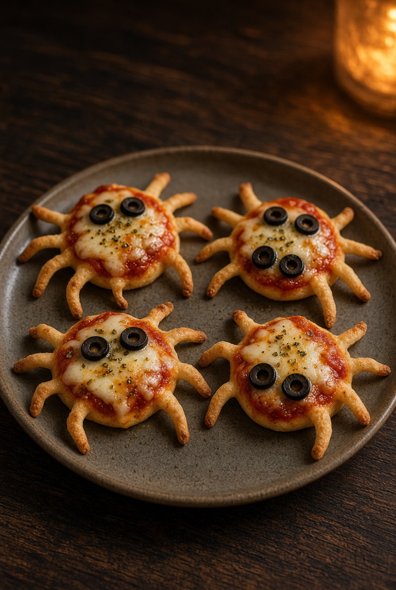 Mini-pizzas araignées