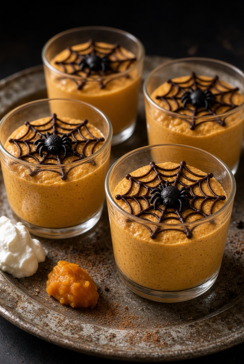 Mousse citrouille araignée