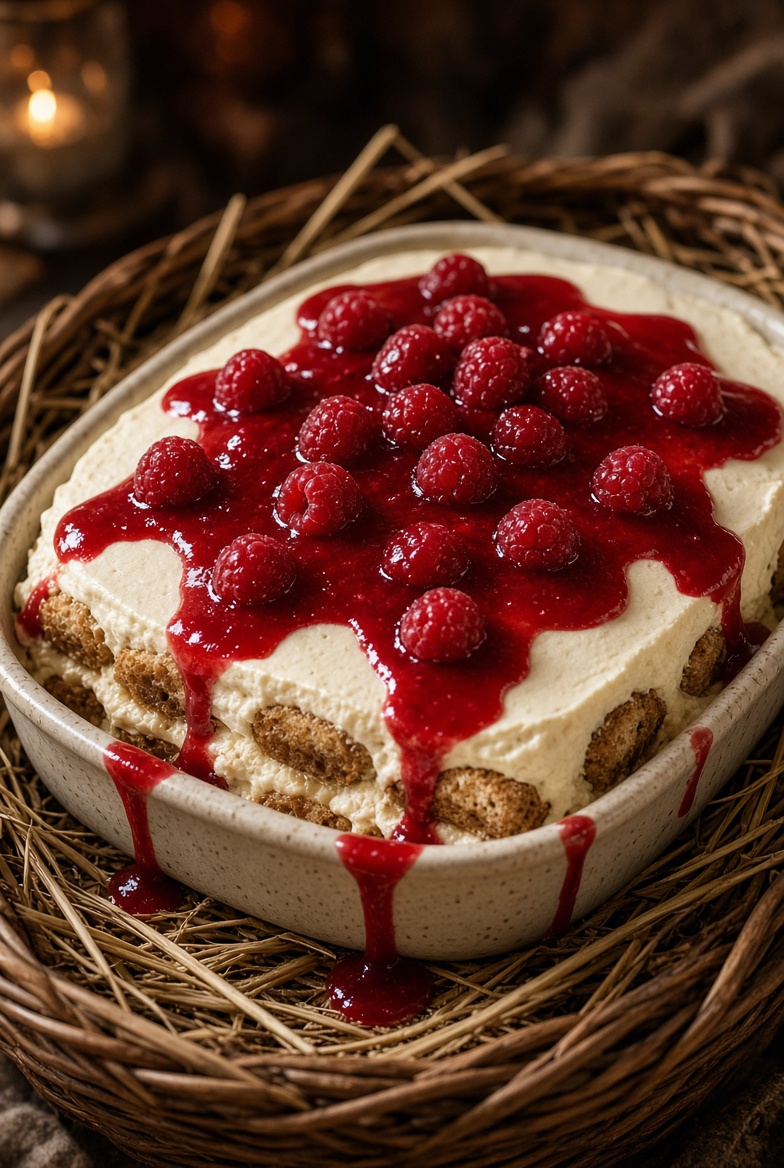 Tiramisu sanglant framboise