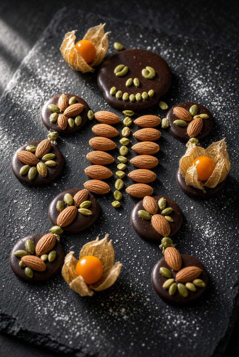 Mendiants squelette au chocolat