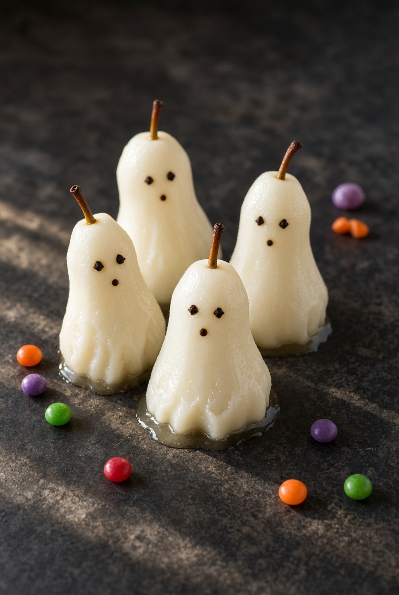 Poires fantômes pochées