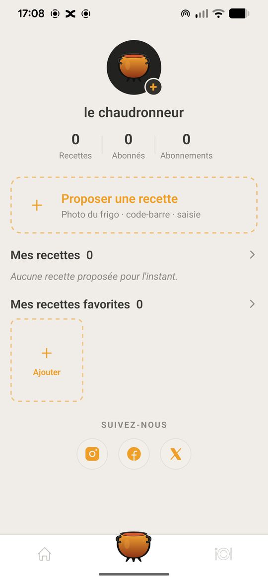 Profil utilisateur dans Le Chaudron