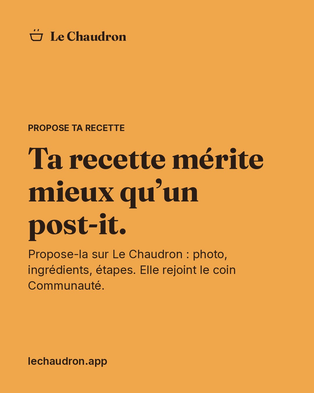 Propose ta recette