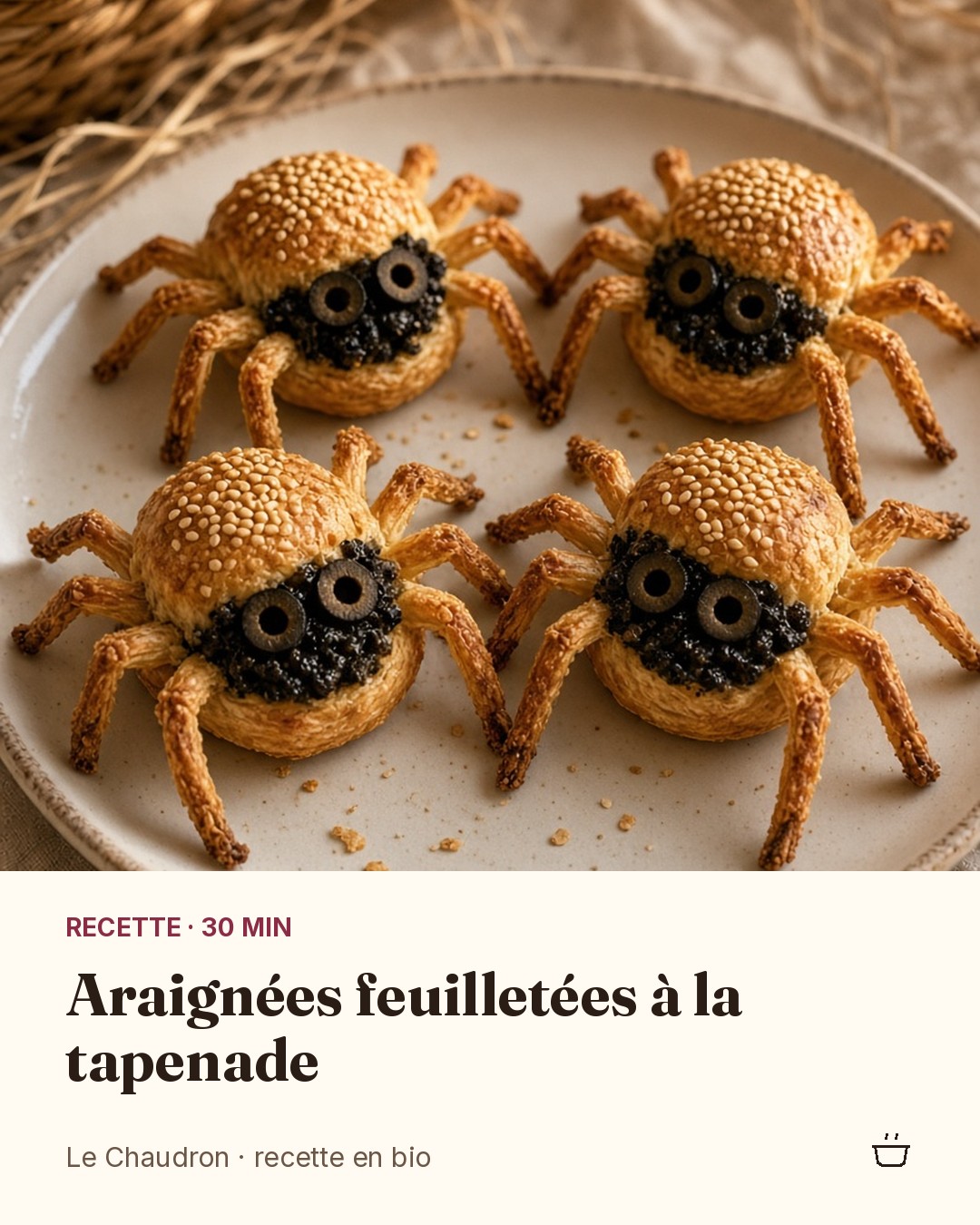 Araignées feuilletées à la tapenade