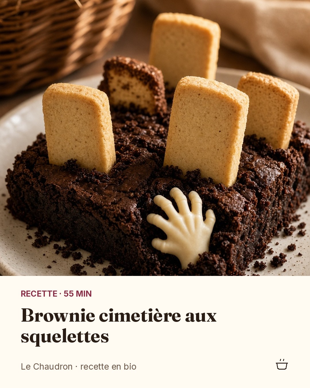 Brownie cimetière aux squelettes